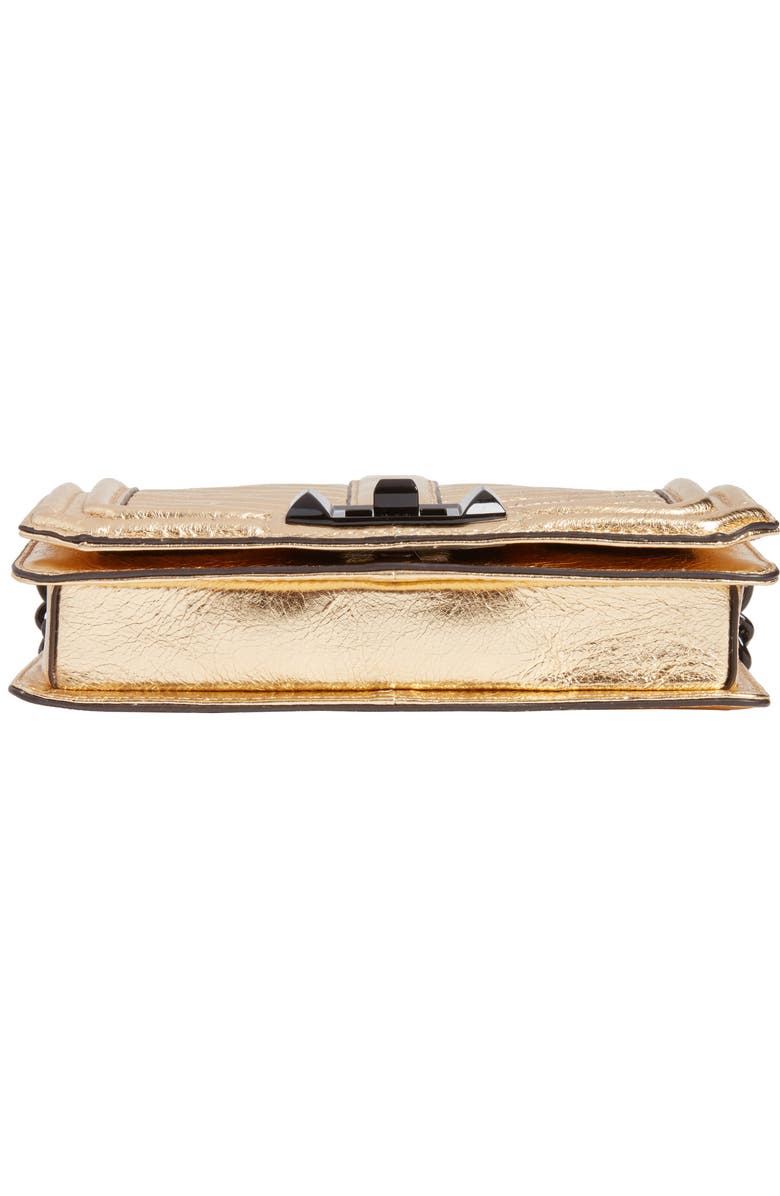 Rebecca Minkoff Small Love Metallic Leather Crossbody Bag, Alternate, color, Gold/ Black Hardware