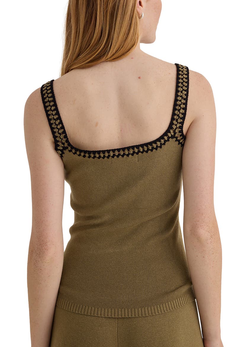 Crochet Trim Knit Top, Alternate, color, OLIVE OASIS
