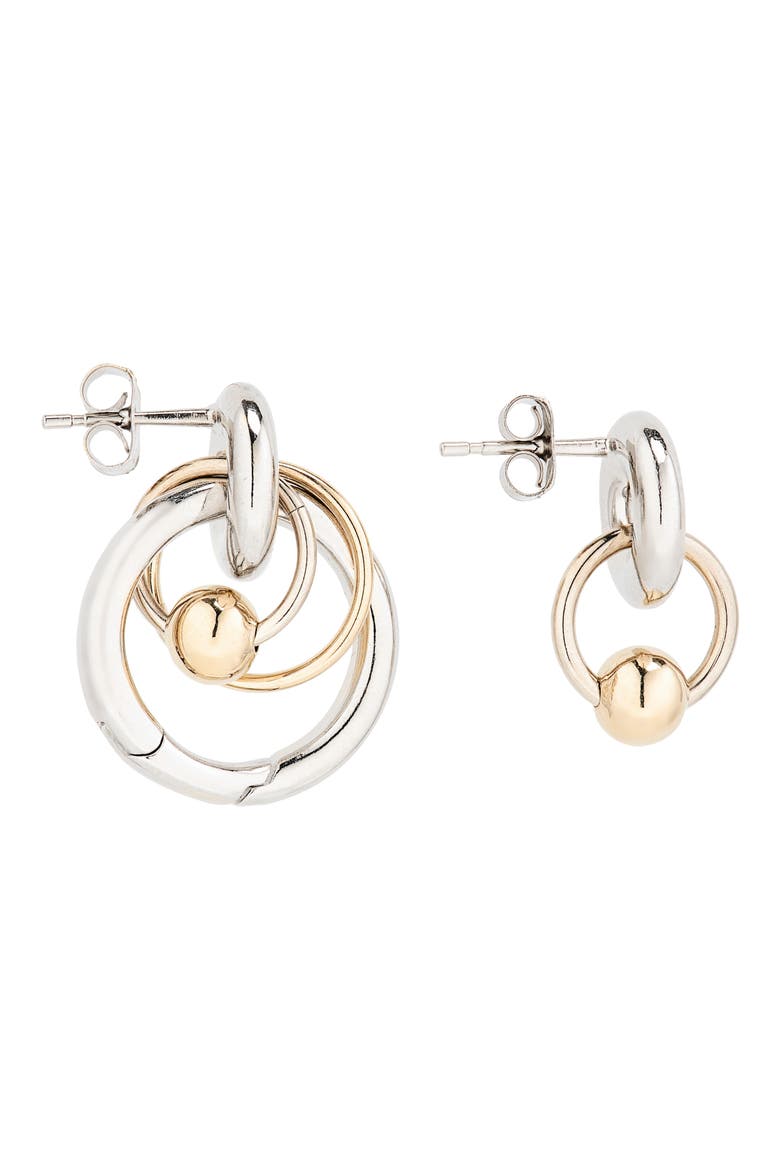 Isla Mismatched Earrings, Alternate, color, GOLD N PALLADIUM