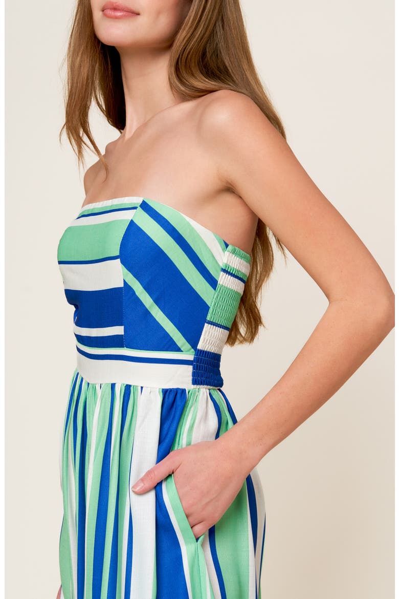 Stripe Strapless Jumpsuit, Alternate, color, NAVY/ GREEN