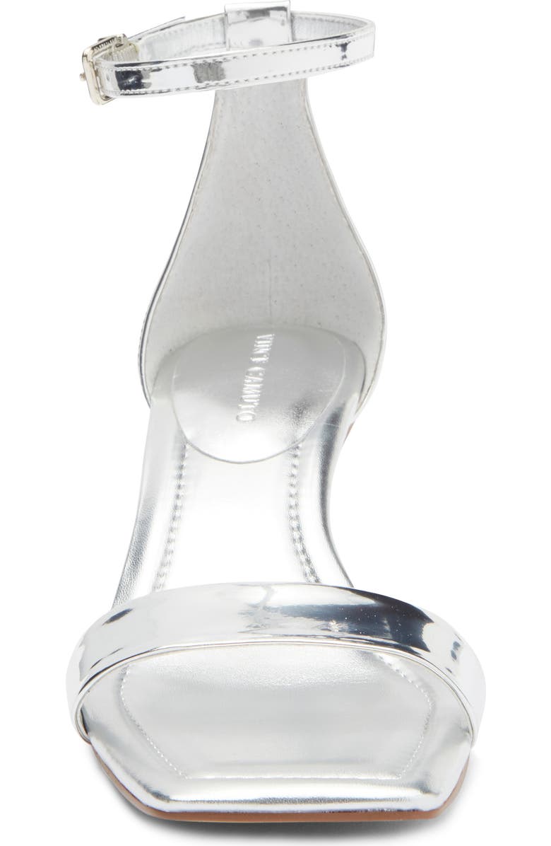 Vince Camuto Vinkely Square Toe Kitten Heel Sandal, Alternate, color, Silver Patent