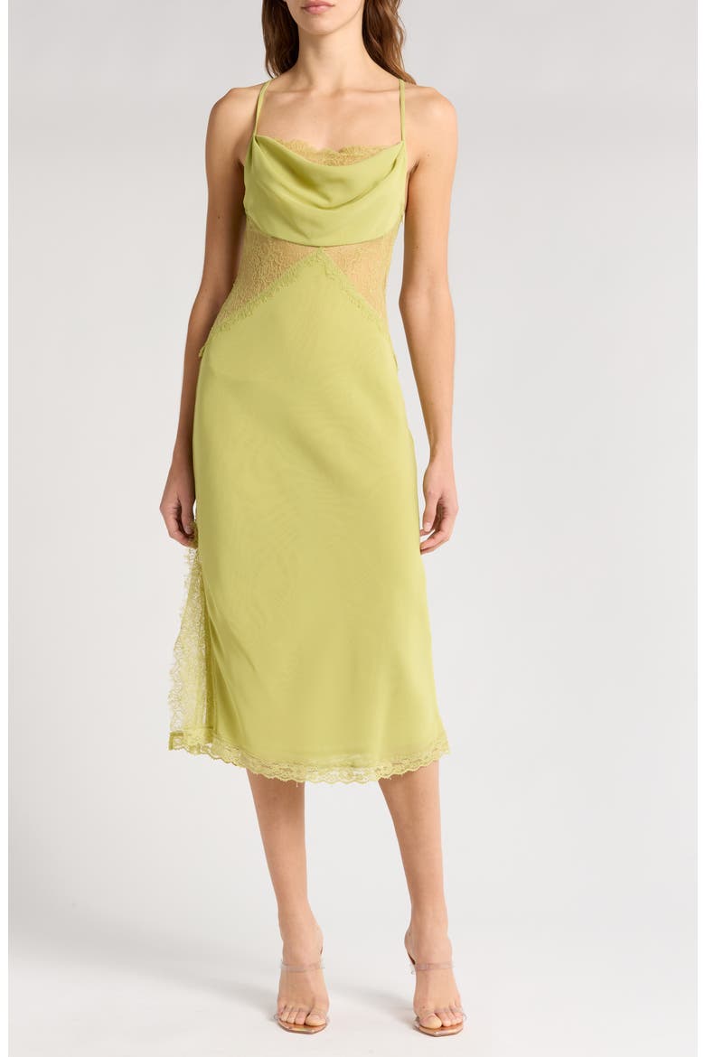 Lace Slip Dress, Main, color, OLIVE