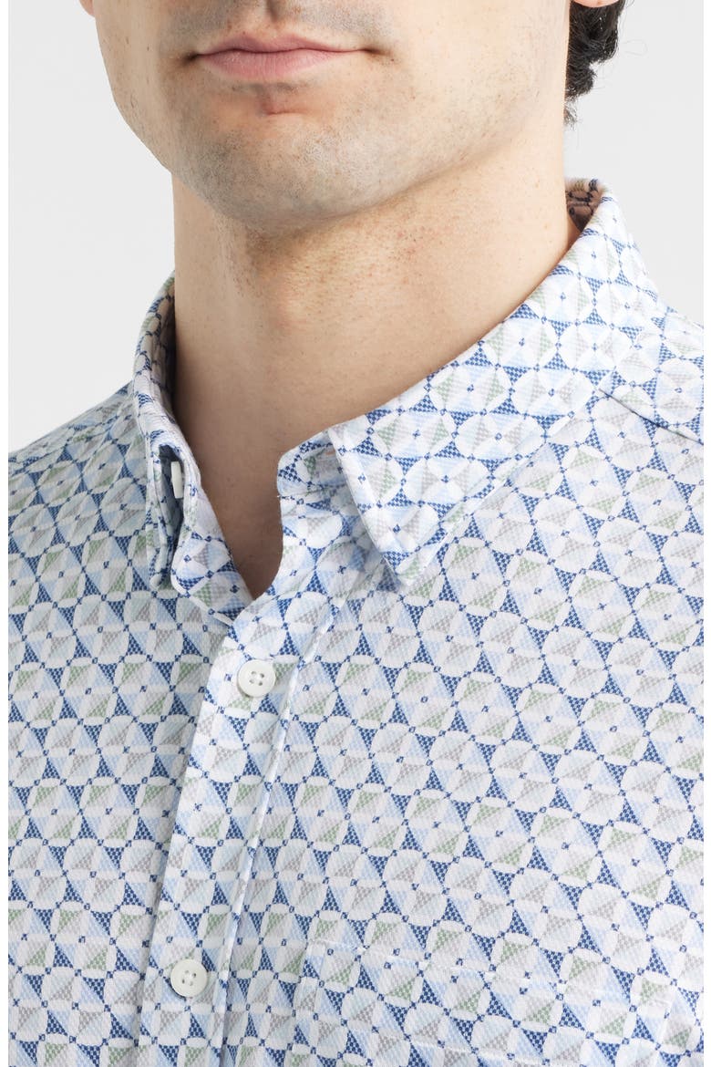 XC Flex Ascend Short Sleeve Button-Up Shirt, Alternate, color, BLUE MULTI SQUARE GRID