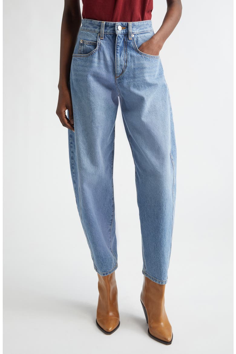 Oriane Barrel Leg Jeans, Main, color, LIGHT BLUE
