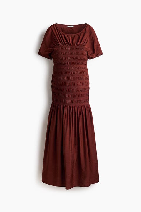 Mama Smocked-detail Dress