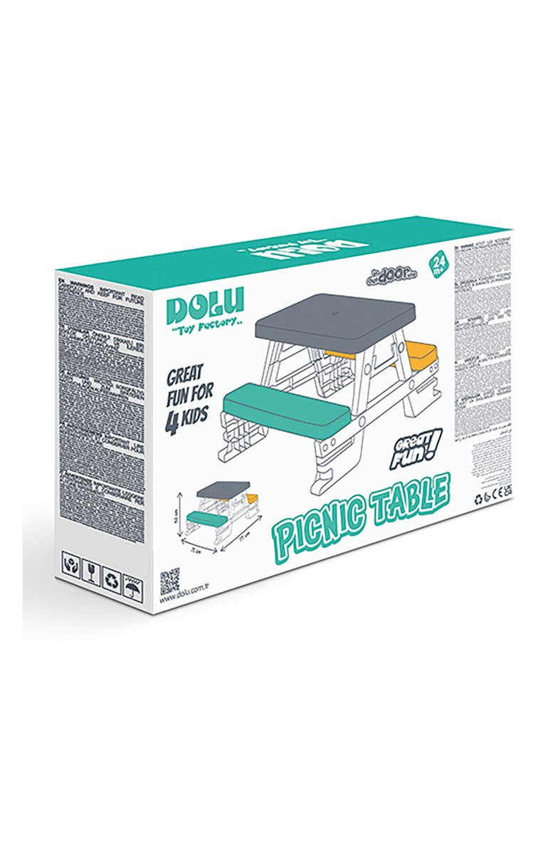Dolu Picnic Table For 4, Age 2+, Alternate, color, Multicolored