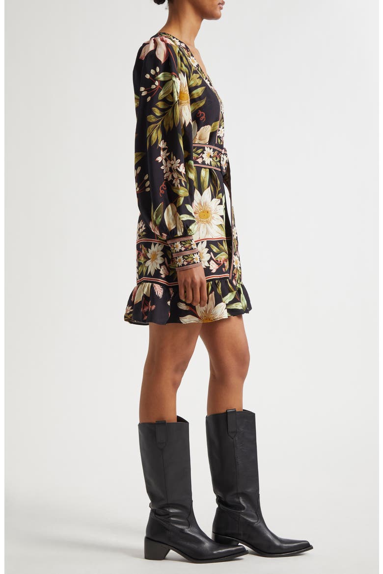 Surreal Flowers Long Sleeve Minidress, Alternate, color, SURREAL FLOWERS BLAC