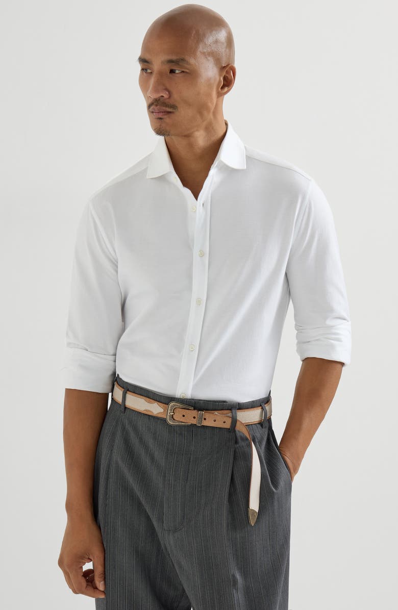 Brunello Cucinelli Piqué shirt, Alternate, color, White