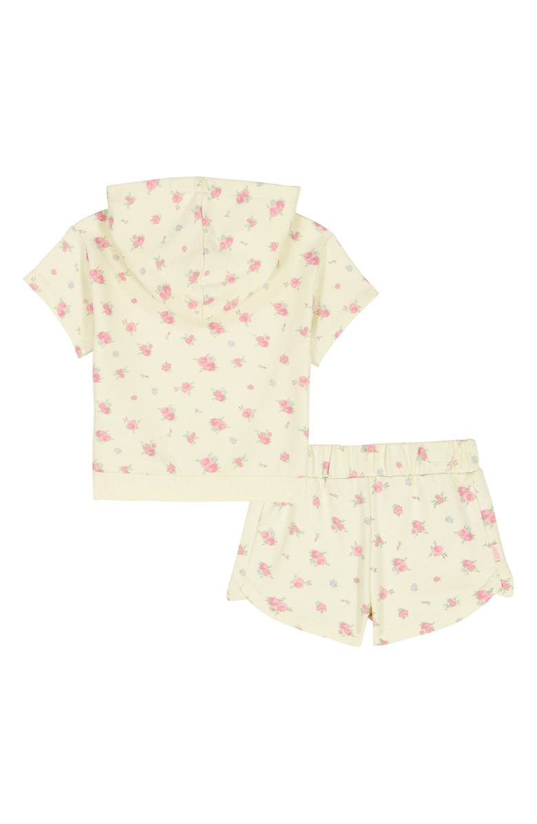 Juicy Couture Kids' French Terry Hoodie & Shorts Set, Alternate, color, Ivory Multi