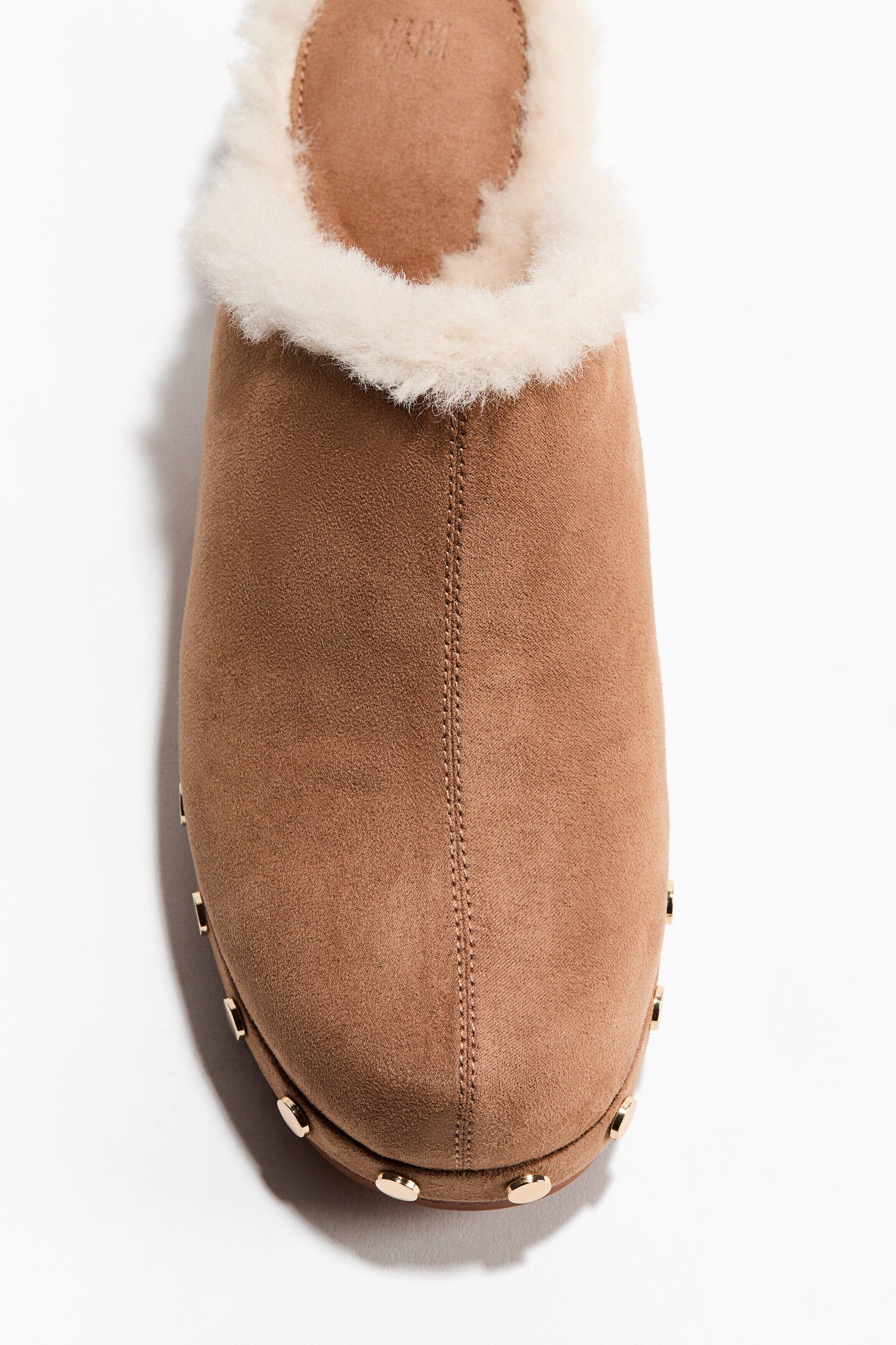 H&M Warm-lined Clogs, Alternate, color, Dark Beige