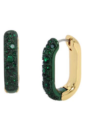KURT GEIGER KURT GEIGER LONDON CRYSTAL PAVÉ OVAL HOOP EARRINGS