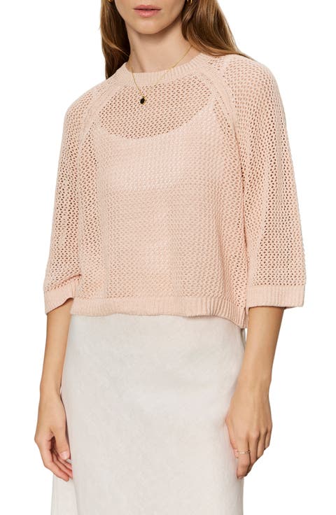 Metallic Openwork Sweater Top (Regular & Petite)