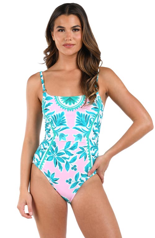 La Blanca Opulent Bandeau One-piece Swimsuit In Pink Multi