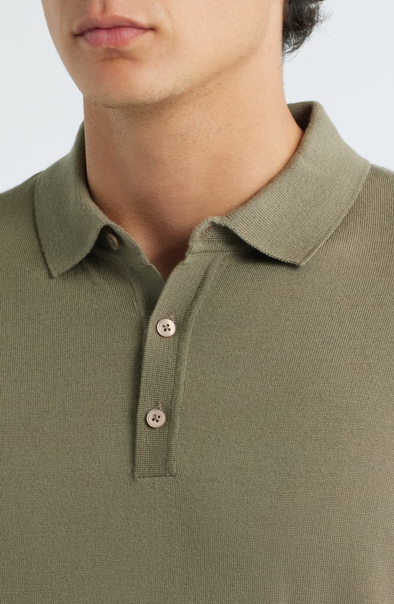 BOSS Lancione Wool Polo Sweater, Alternate, color, Open Brown