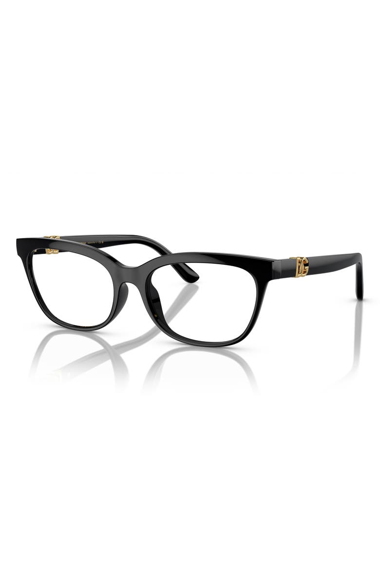 Dolce&Gabbana 54mm Butterfly Optical Glasses, Alternate, color, Black / Demo Lens