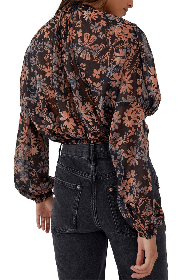 Clarissa Juliet Sleeve Blouse, Alternate, color, MIDNIGHT COMBO