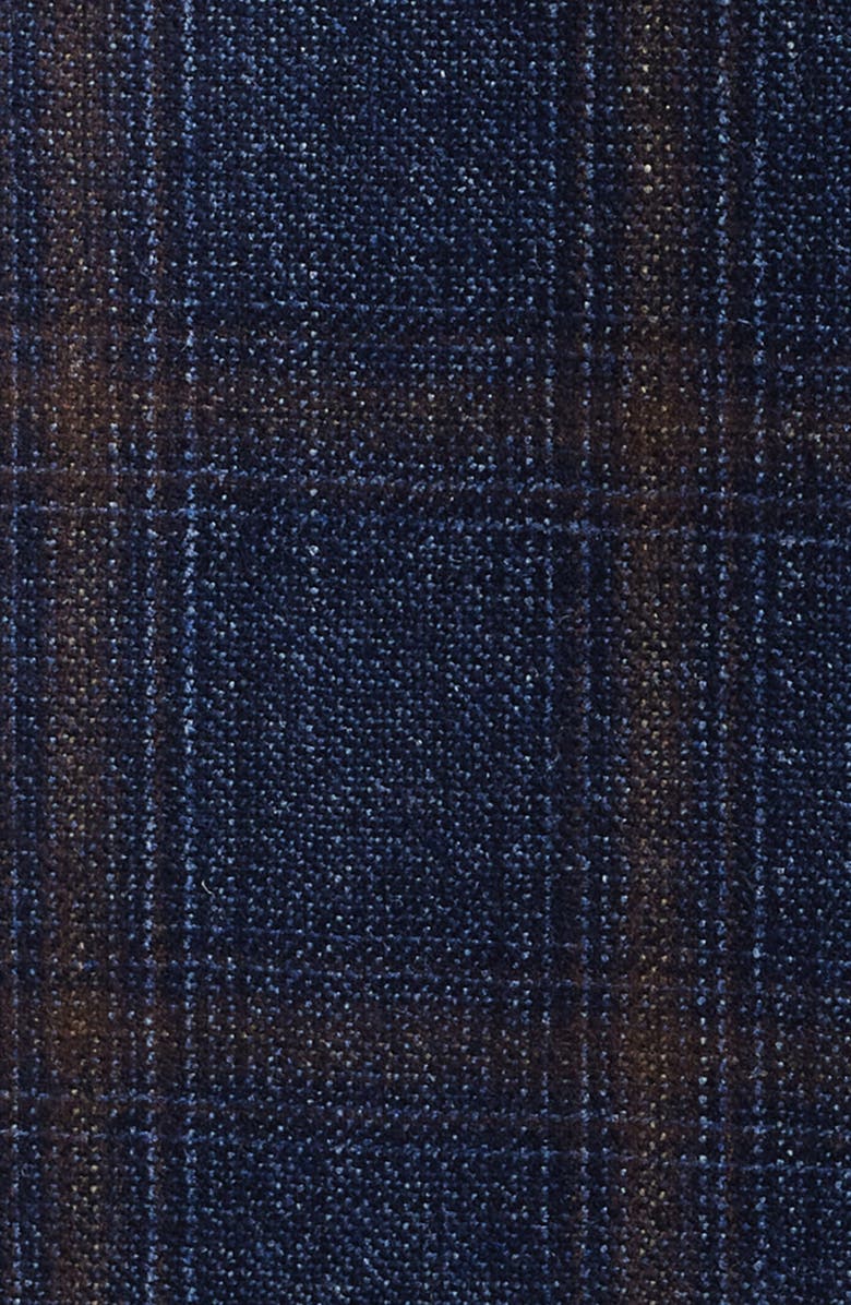 Jack Victor Midland Contemporary Fit Plaid Wool & Silk Blend Sport Coat, Alternate, color, Navy