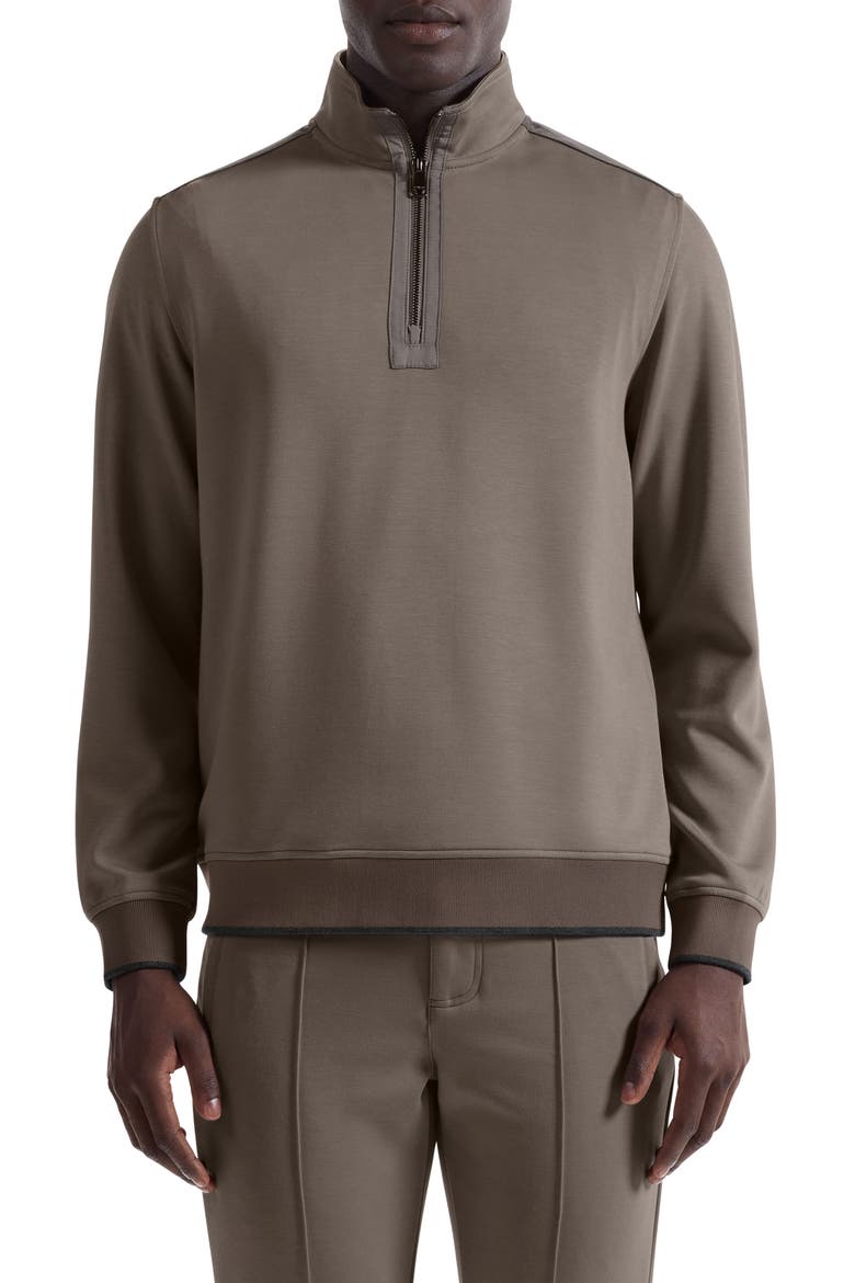 Soft Touch Quarter Zip, Main, color, WALNUT