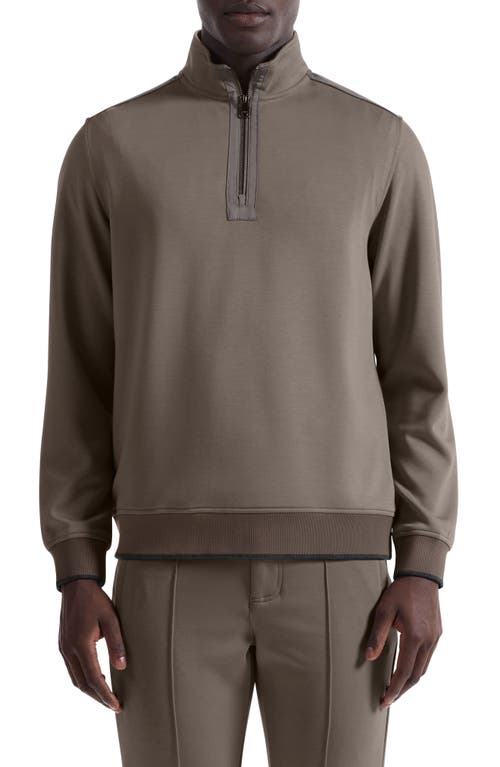 Bugatchi Soft Touch Quarter Zip In Brown