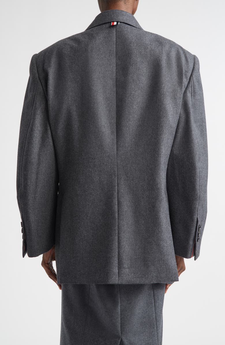 Thom Browne Oversize Wool Flannel Blazer, Alternate, color, Dark Grey