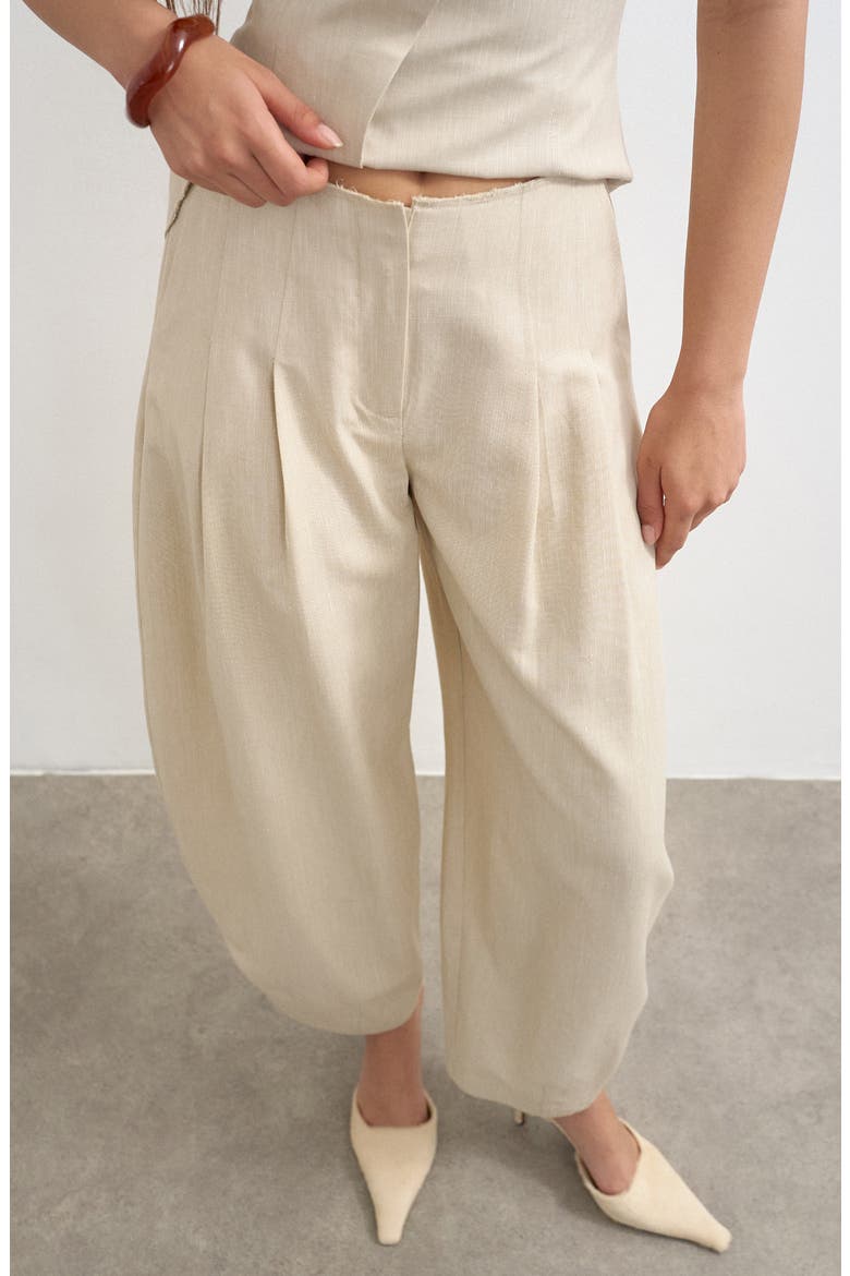Pleated Barrel Pants, Alternate, color, STONE