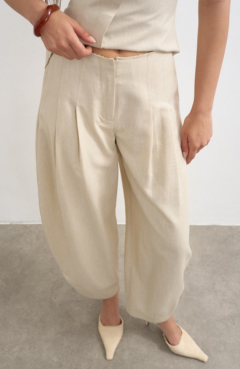 Topshop Pleated Barrel Pants, Alternate, color,