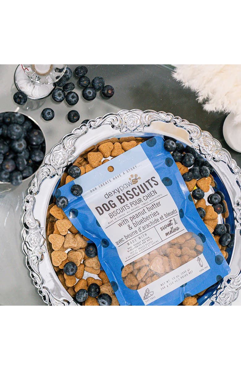 Dexypaws Peanut Butter
Blueberry Dog Biscuits 12oz, Alternate, color, Brown