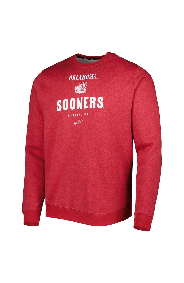 Nike Men's Nike Crimson Oklahoma Sooners Vault Stack Club Fleece Pullover Sweatshirt, Alternate, color, 