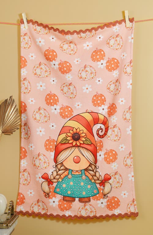 Tiramisu 3pc Autumn Harvest Gnome Artisan Kitchen Tea Towel Set In Multi