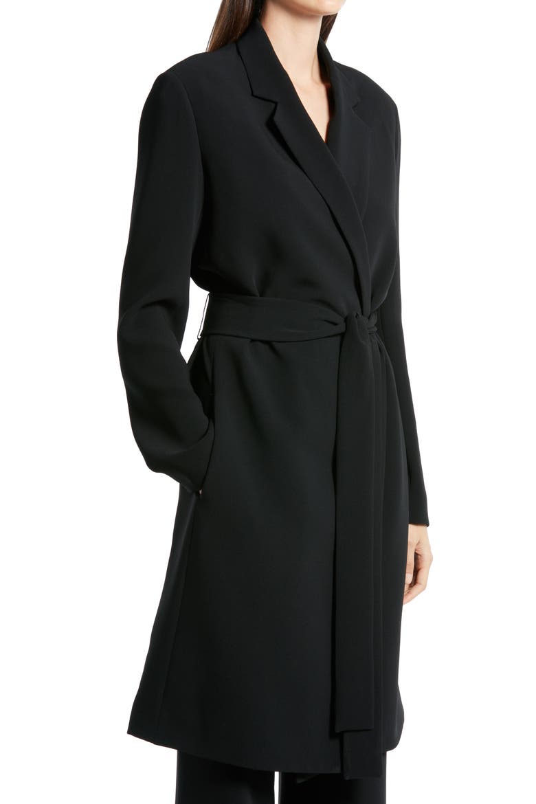 Harri Belted Three-Quarter Coat, Alternate, color, BLACK