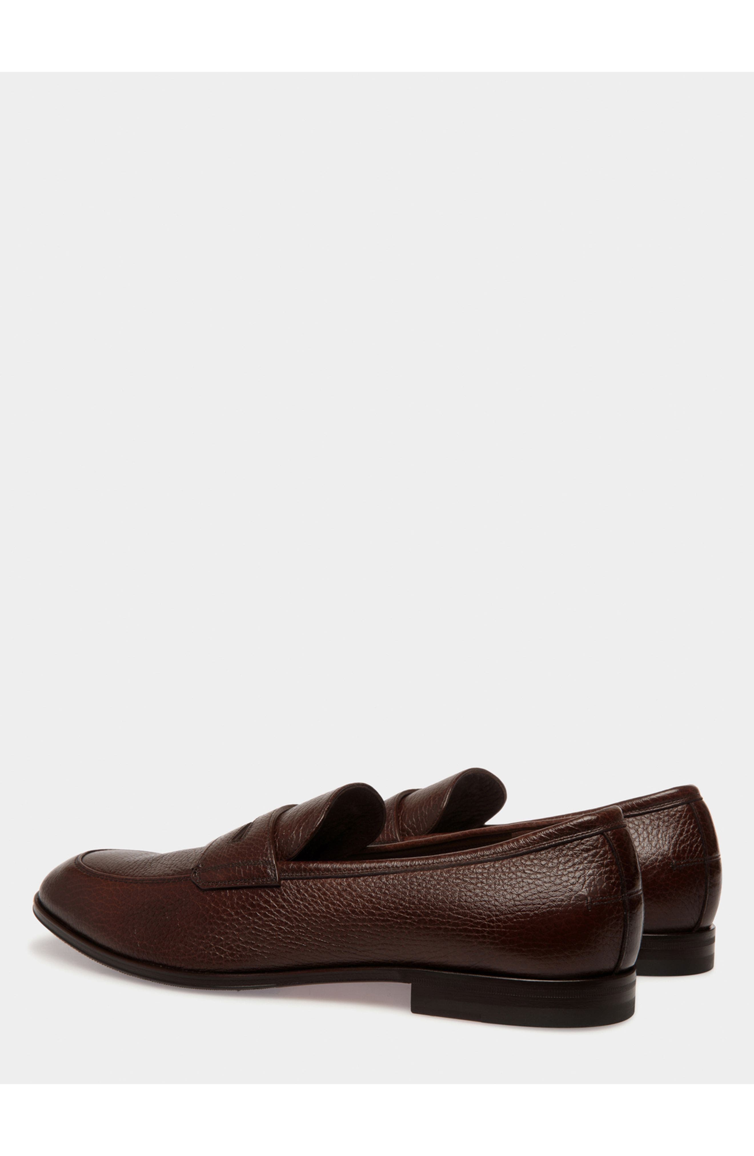 Bally Webb Leather Loafers In Deer Leather, Alternate, color, Brown