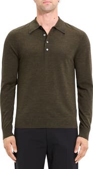 Theory Regal Long Sleeve Wool Blend Polo