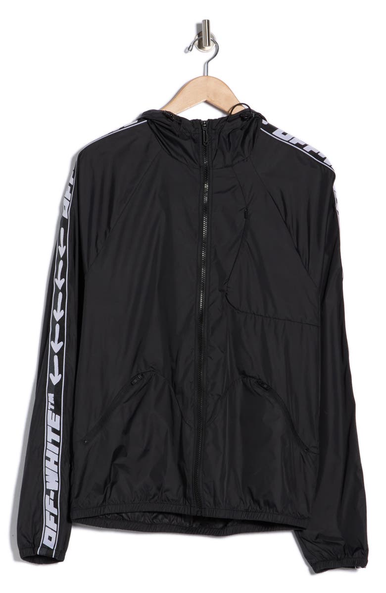 Off-White Logo Band Diagonal Outline Windbreaker, Alternate, color, 