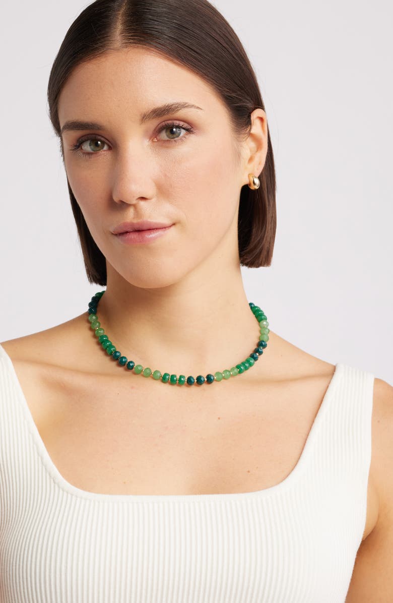 Nordstrom Color Pop Beaded Necklace, Alternate, color, Green Multi- Gold