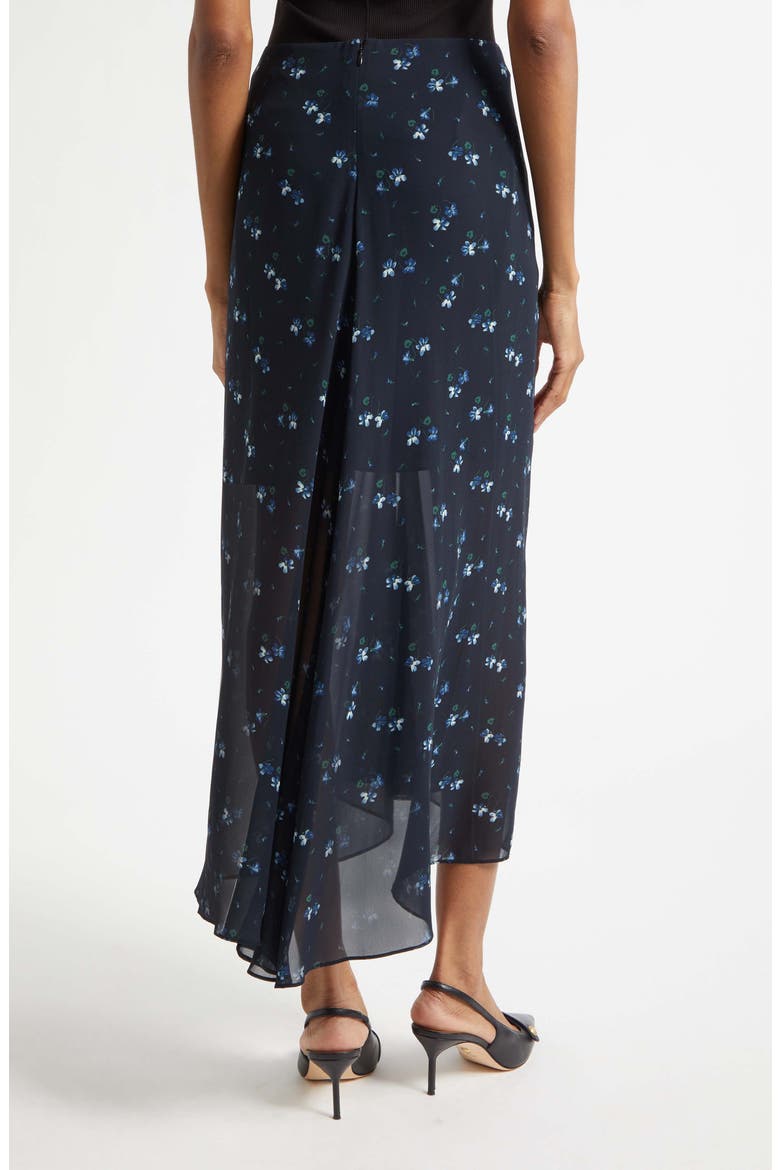 Limani Ruched Midi Skirt, Alternate, color, BLUE/ BLACK MULTI