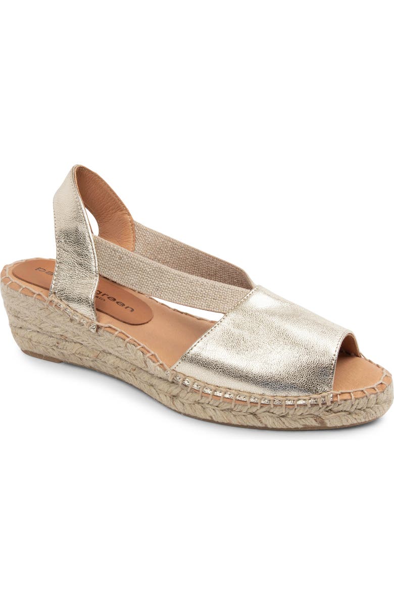 patricia green Gracie Espadrille Wedge Sandal, Main, color, Gold Leather