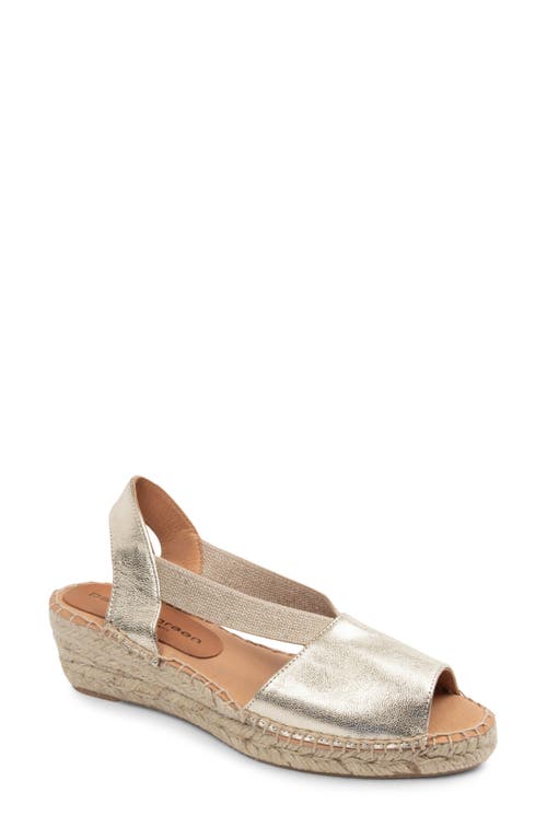 Shop Patricia Green Gracie Espadrille Wedge Sandal In Gold Leather