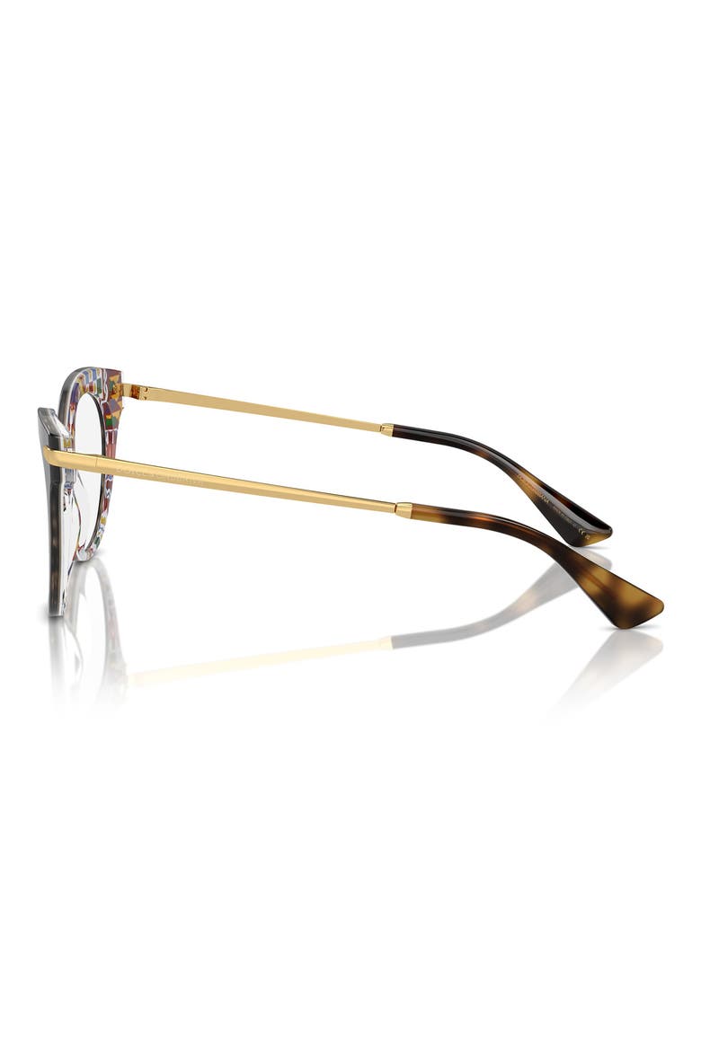52mm Butterfly Optical Glasses, Alternate, color, WHITE/GOLD/HAVANA