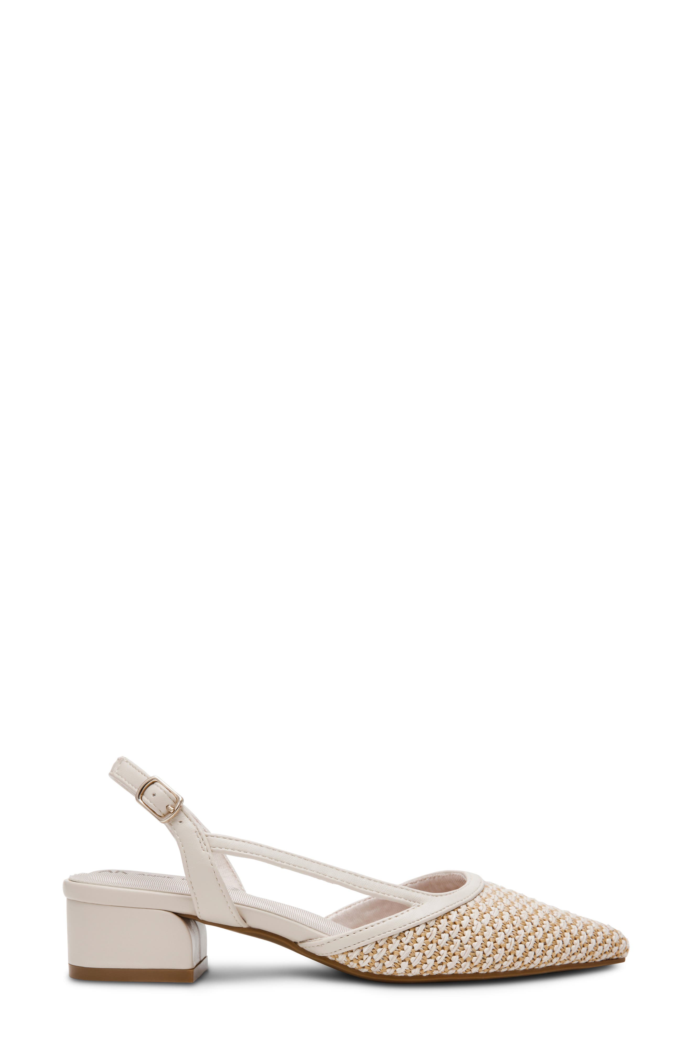 Untie Slingback Block Heel Pump, Alternate, color, BONE RAFFIA
