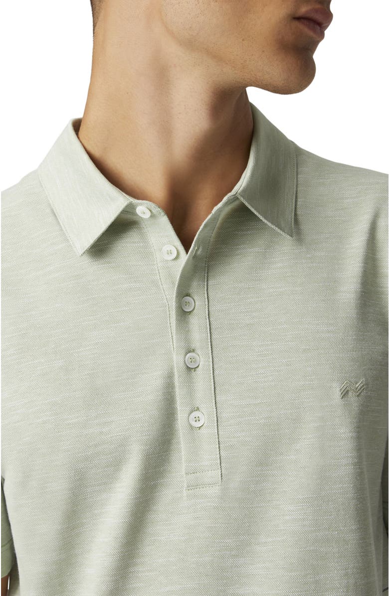 Missoni Slub Cotton And Linen Polo Shirt With Zigzag Embroidery, Alternate, color, 