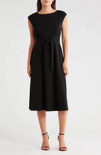 Calvin Klein Cap Sleeve Scuba Crepe Midi Dress