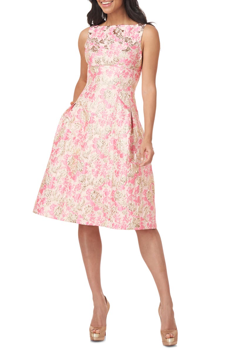 kay unger jacquard cocktail dress Kay Unger