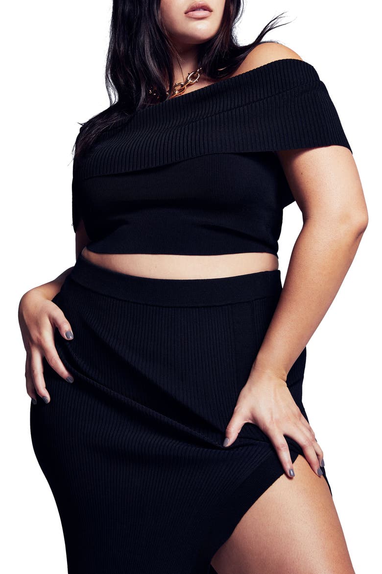 Foldover Rib Crop Top, Alternate, color, BLACK001