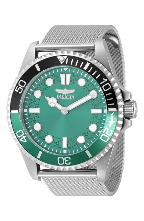 Pro Diver Quartz Mesh Strap Watch, 43mm