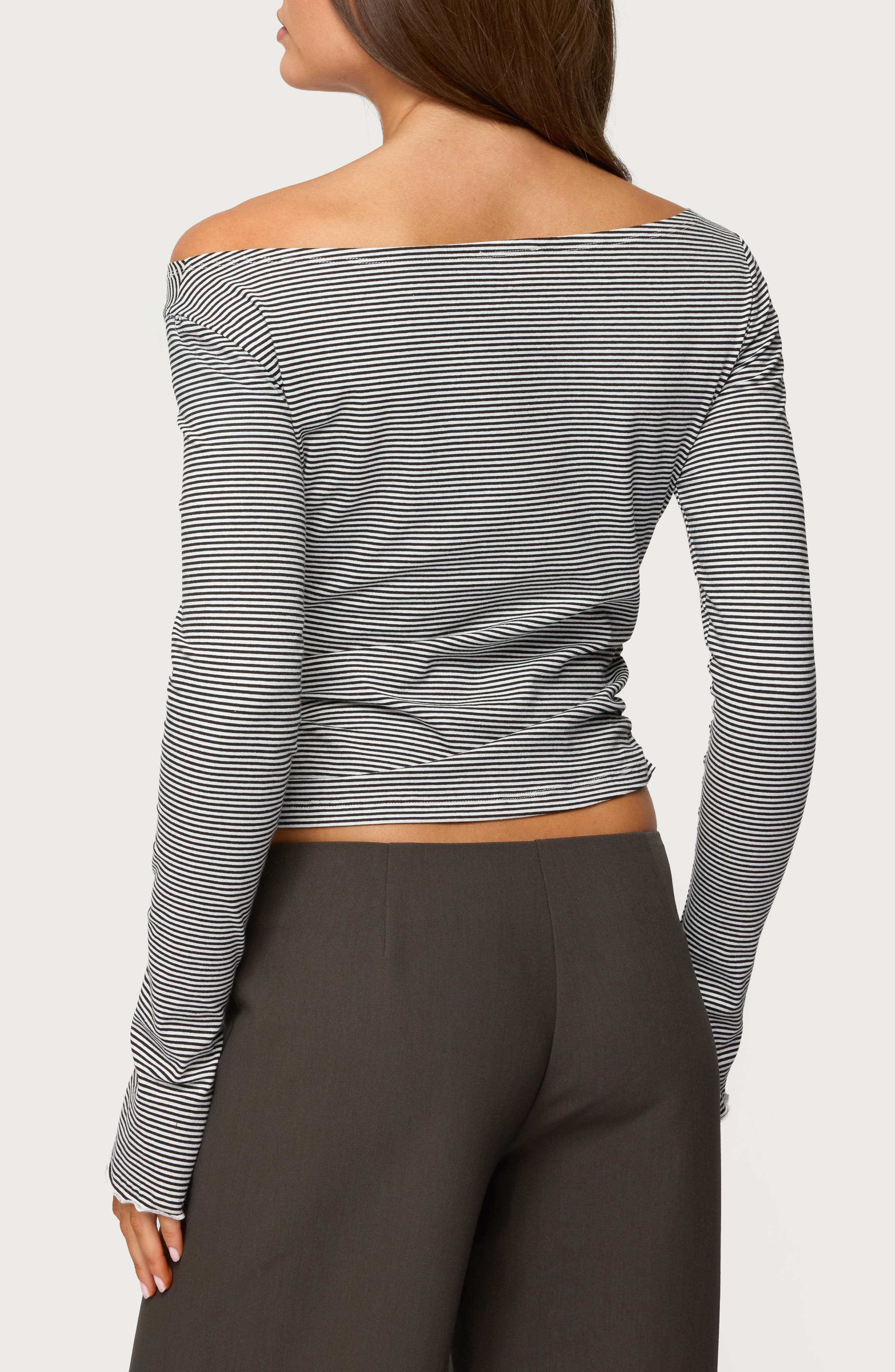 Lenya Stripe Off the Shoulder Top - image 2