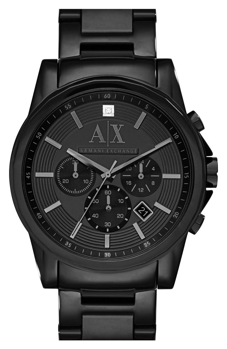 AX Armani Exchange Diamond Marker Chronograph Bracelet Watch, 45mm, Main, color, 