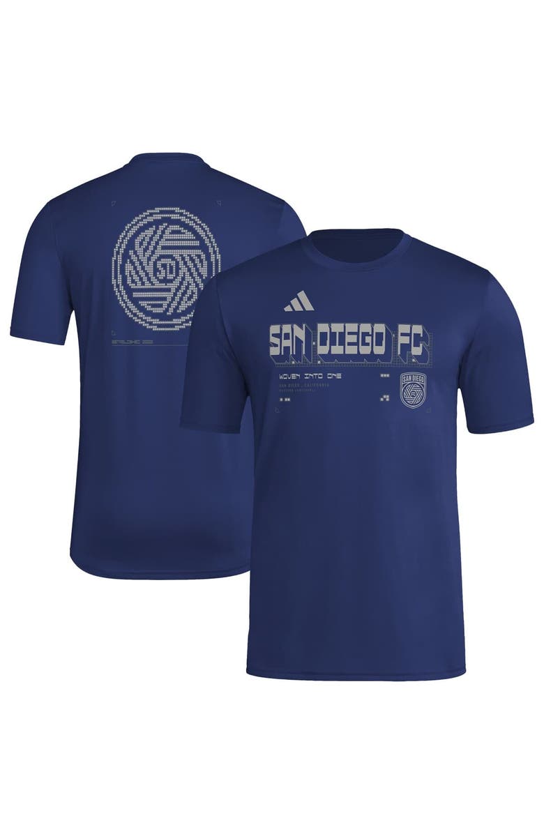 adidas Men's adidas  Navy San Diego FC 2026 Anthem AEROREADY Pregame T-Shirt, Main, color, Navy