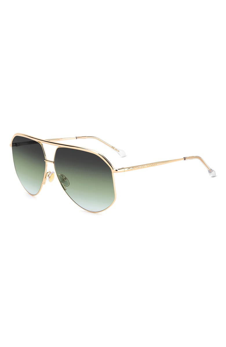Isabel Marant Wild Metal 64mm Gradient Oversize Aviator Sunglasses, Alternate, color, Rose Gold/ Gray Green