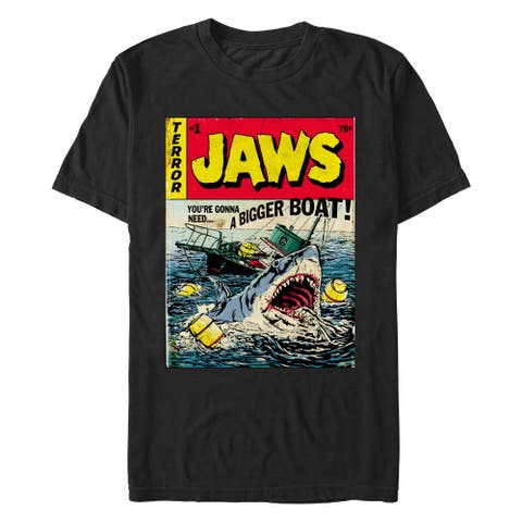 Men's Jaws Retro Comic Book Shark Graphic T-Shirt