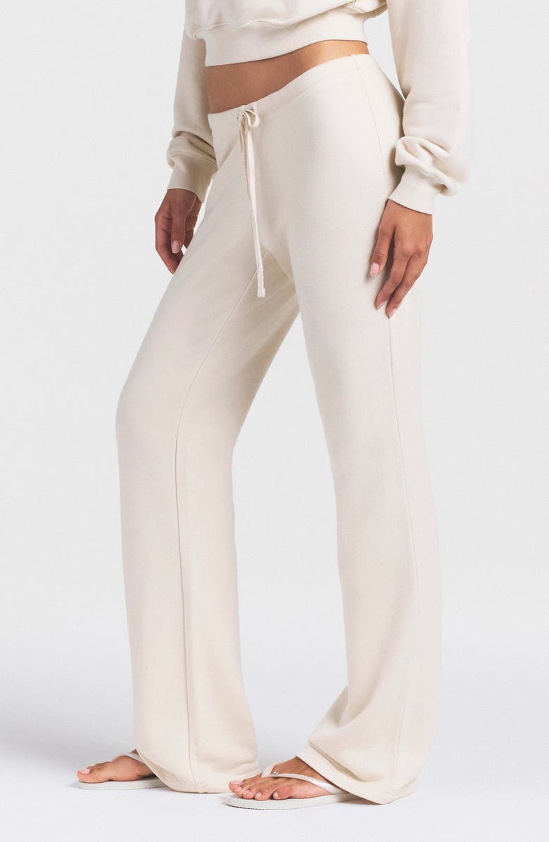 SKIMS Drapey French Terry Straight Leg Pants, Alternate, color, Buff